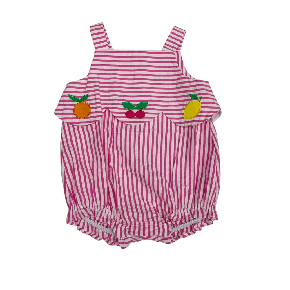 NWT Florence Eiseman 24M Seersucker Romper with Fruit